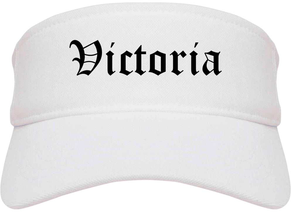 Victoria Minnesota MN Old English Mens Visor Cap Hat White