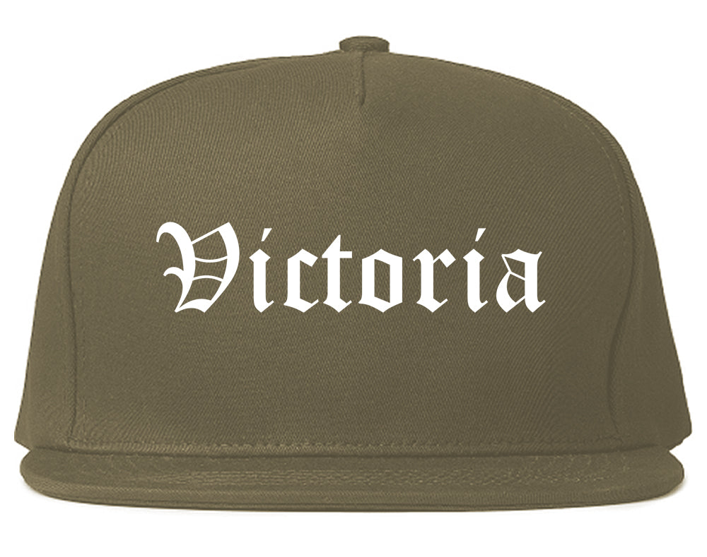 Victoria Texas TX Old English Mens Snapback Hat Grey