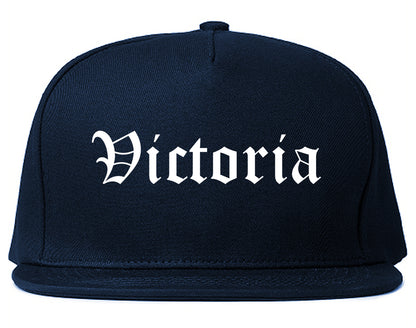Victoria Texas TX Old English Mens Snapback Hat Navy Blue