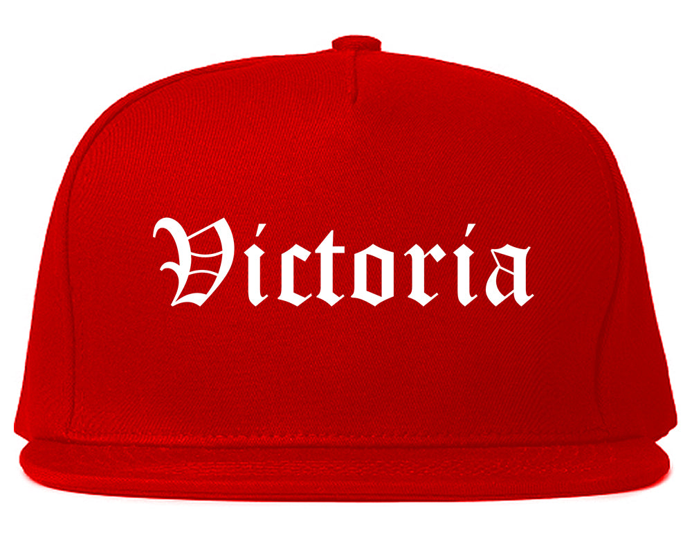 Victoria Texas TX Old English Mens Snapback Hat Red