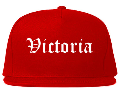 Victoria Texas TX Old English Mens Snapback Hat Red