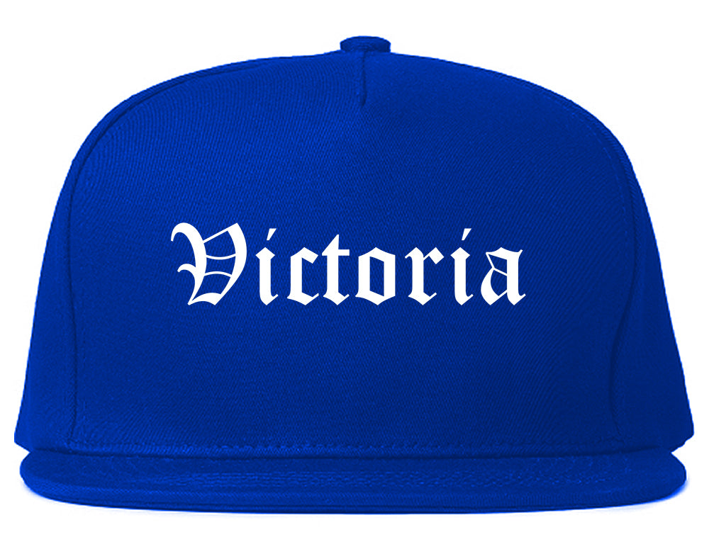Victoria Texas TX Old English Mens Snapback Hat Royal Blue