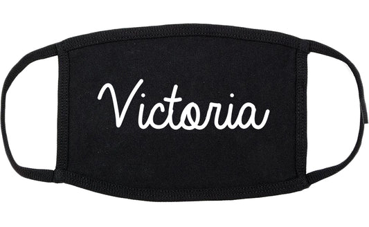 Victoria Texas TX Script Cotton Face Mask Black