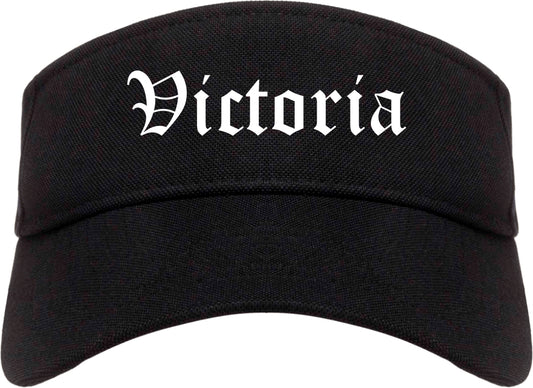 Victoria Texas TX Old English Mens Visor Cap Hat Black