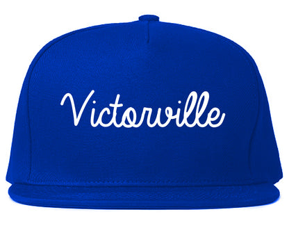 Victorville California CA Script Mens Snapback Hat Royal Blue