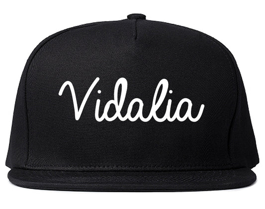 Vidalia Georgia GA Script Mens Snapback Hat Black
