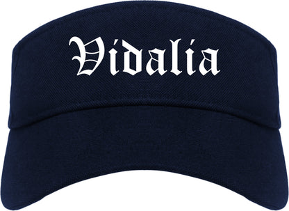 Vidalia Georgia GA Old English Mens Visor Cap Hat Navy Blue