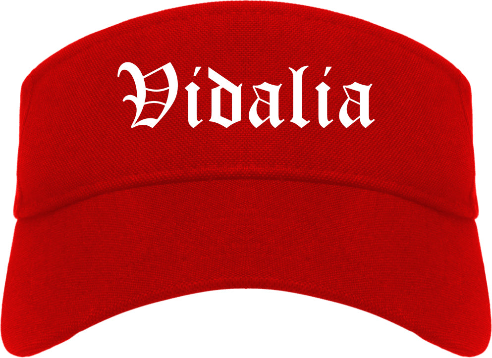 Vidalia Georgia GA Old English Mens Visor Cap Hat Red