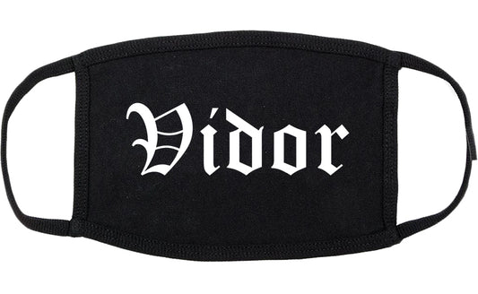 Vidor Texas TX Old English Cotton Face Mask Black
