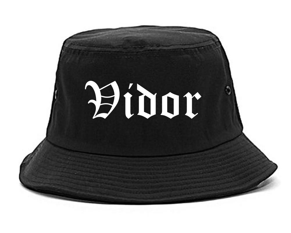 Vidor Texas TX Old English Mens Bucket Hat Black