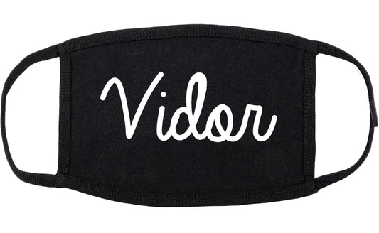 Vidor Texas TX Script Cotton Face Mask Black