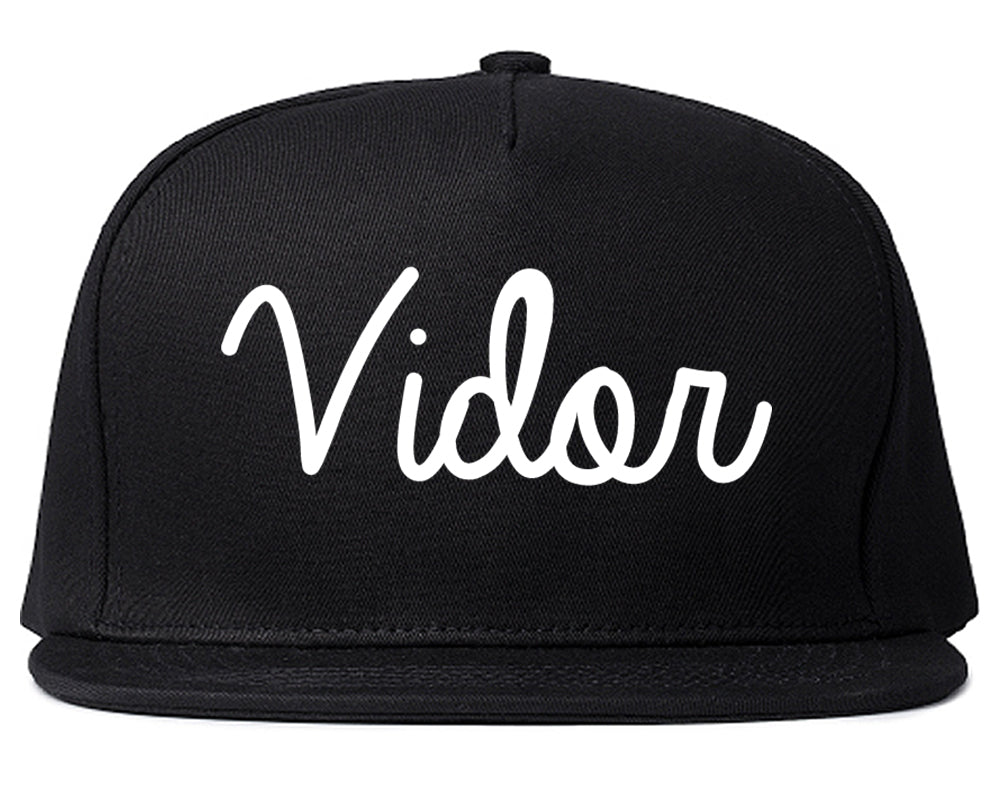 Vidor Texas TX Script Mens Snapback Hat Black