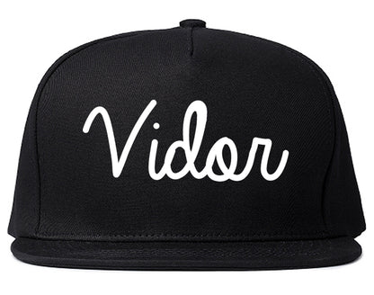 Vidor Texas TX Script Mens Snapback Hat Black