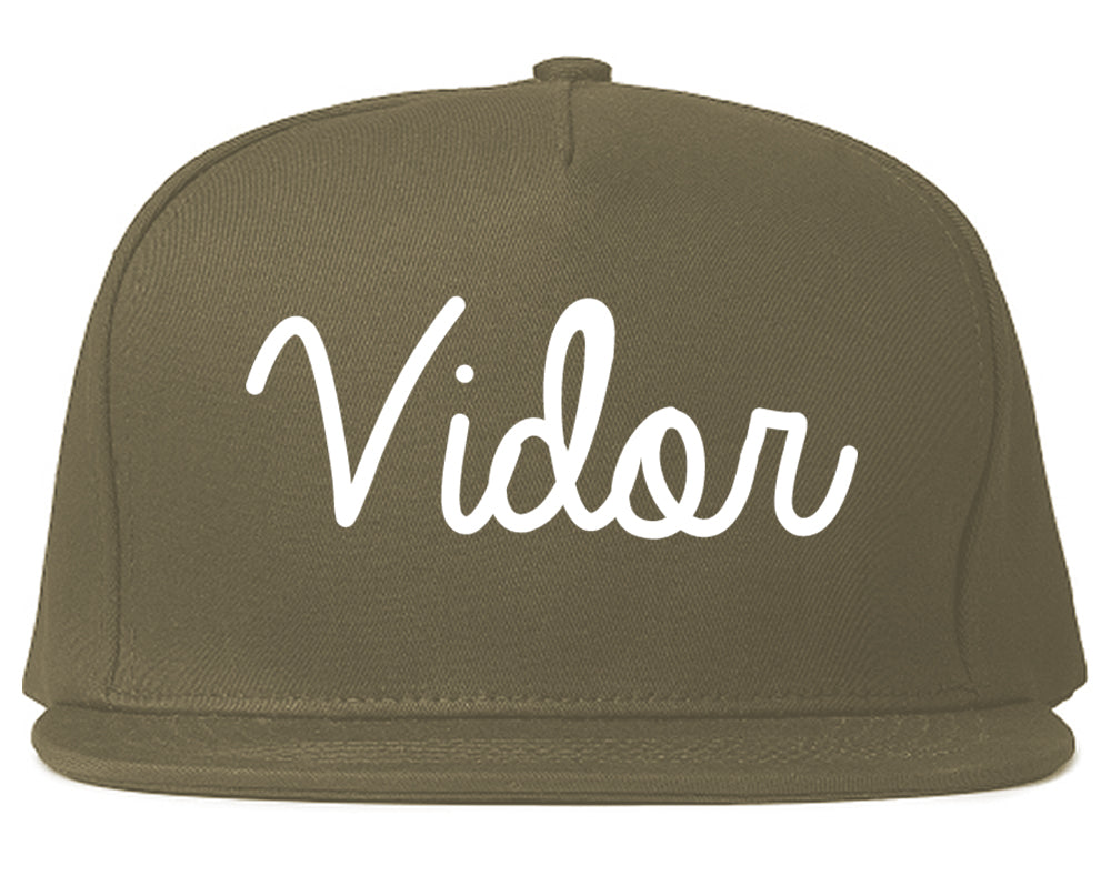 Vidor Texas TX Script Mens Snapback Hat Grey