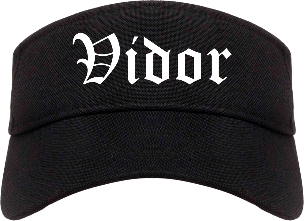Vidor Texas TX Old English Mens Visor Cap Hat Black