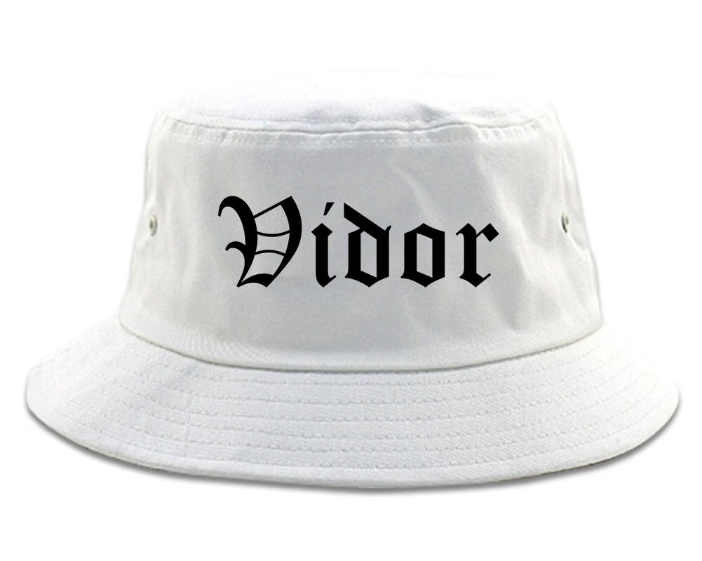 Vidor Texas TX Old English Mens Bucket Hat White