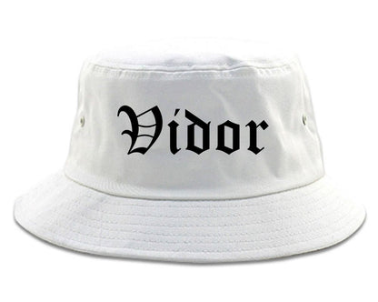 Vidor Texas TX Old English Mens Bucket Hat White