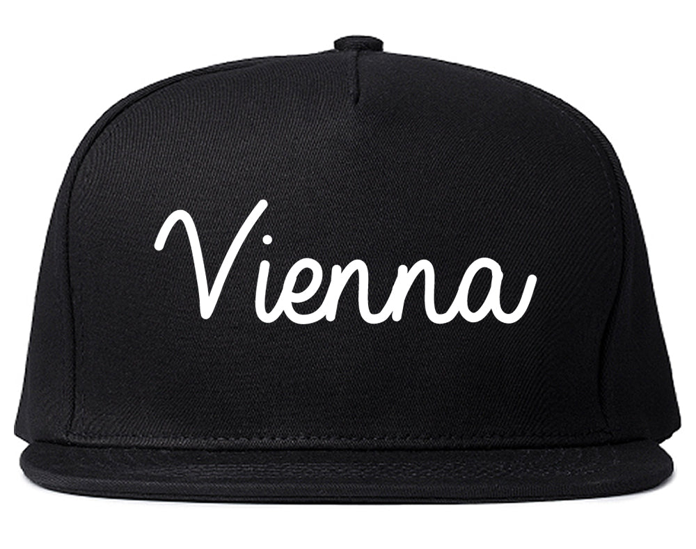 Vienna Virginia VA Script Mens Snapback Hat Black