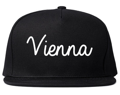 Vienna Virginia VA Script Mens Snapback Hat Black