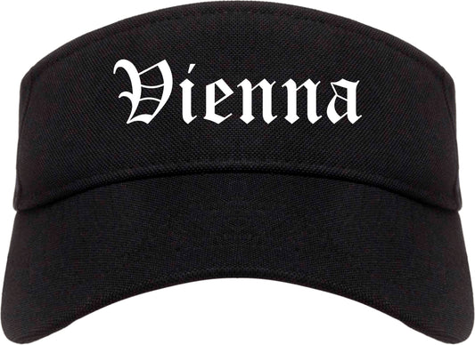 Vienna Virginia VA Old English Mens Visor Cap Hat Black