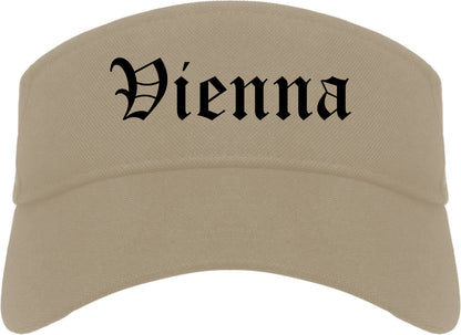 Vienna Virginia VA Old English Mens Visor Cap Hat Khaki