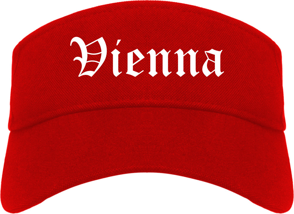 Vienna Virginia VA Old English Mens Visor Cap Hat Red