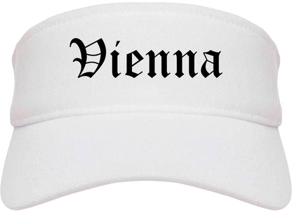Vienna Virginia VA Old English Mens Visor Cap Hat White