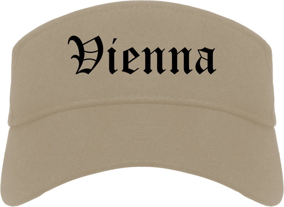Vienna West Virginia WV Old English Mens Visor Cap Hat Khaki