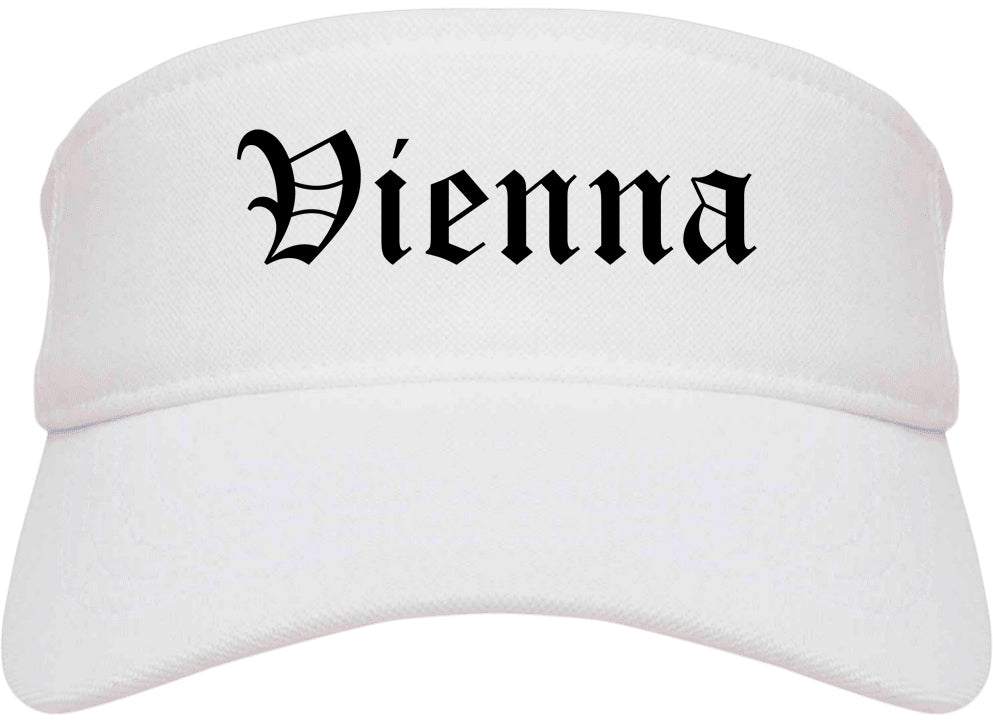 Vienna West Virginia WV Old English Mens Visor Cap Hat White