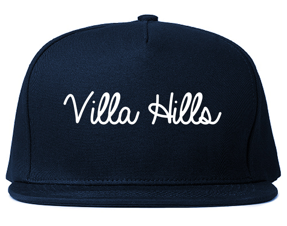 Villa Hills Kentucky KY Script Mens Snapback Hat Navy Blue