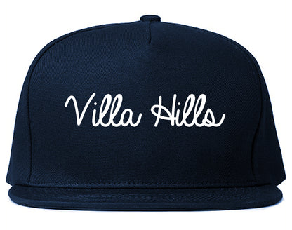 Villa Hills Kentucky KY Script Mens Snapback Hat Navy Blue