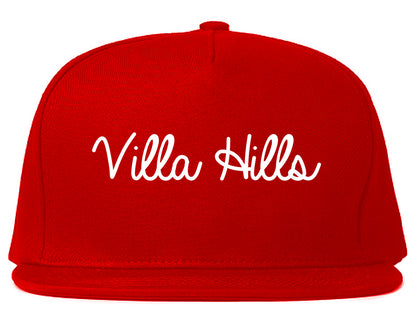 Villa Hills Kentucky KY Script Mens Snapback Hat Red