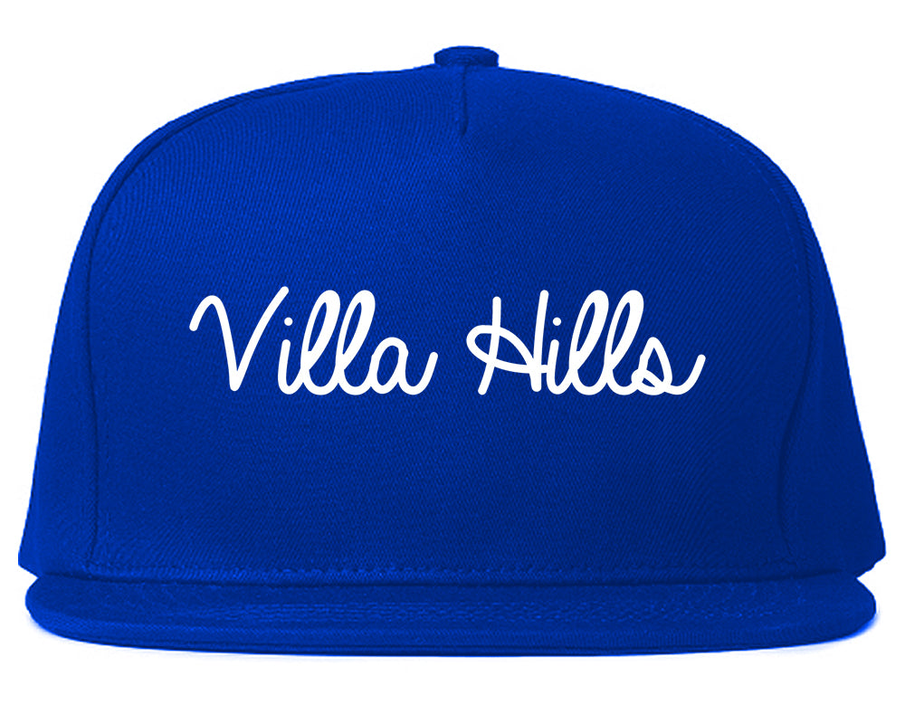 Villa Hills Kentucky KY Script Mens Snapback Hat Royal Blue