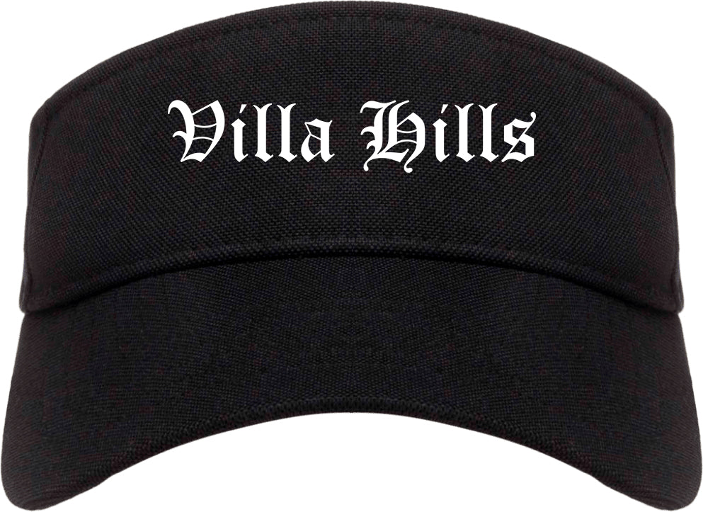 Villa Hills Kentucky KY Old English Mens Visor Cap Hat Black
