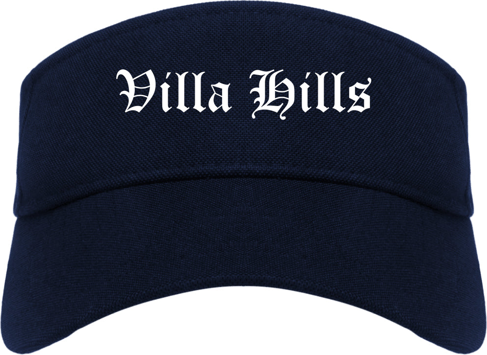 Villa Hills Kentucky KY Old English Mens Visor Cap Hat Navy Blue