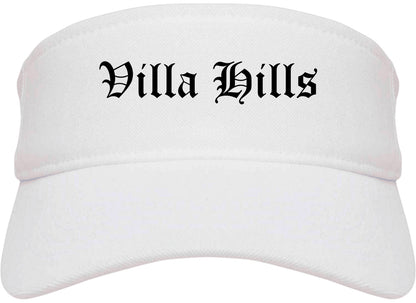 Villa Hills Kentucky KY Old English Mens Visor Cap Hat White