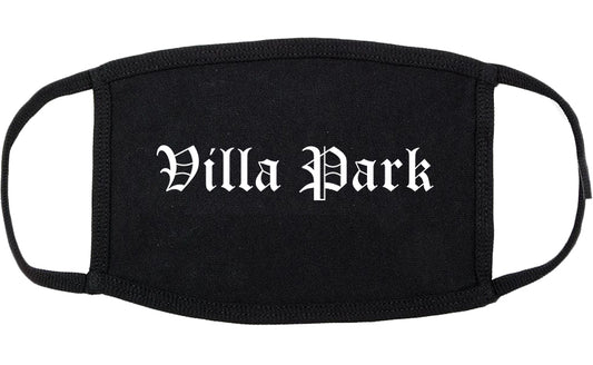 Villa Park California CA Old English Cotton Face Mask Black