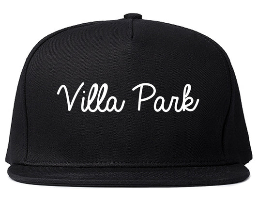 Villa Park California CA Script Mens Snapback Hat Black