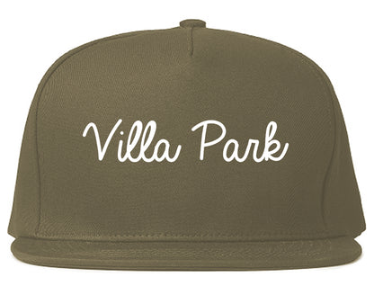 Villa Park California CA Script Mens Snapback Hat Grey