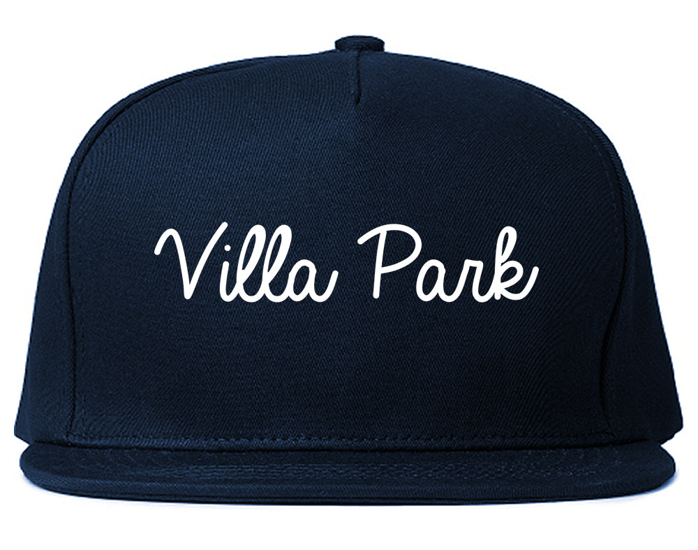 Villa Park California CA Script Mens Snapback Hat Navy Blue