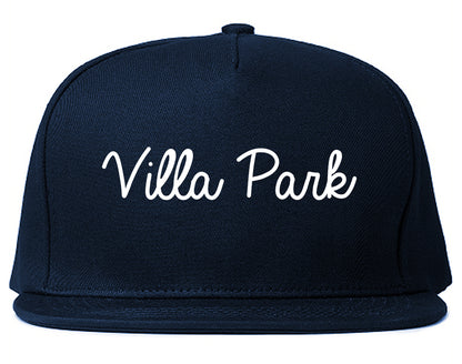 Villa Park California CA Script Mens Snapback Hat Navy Blue