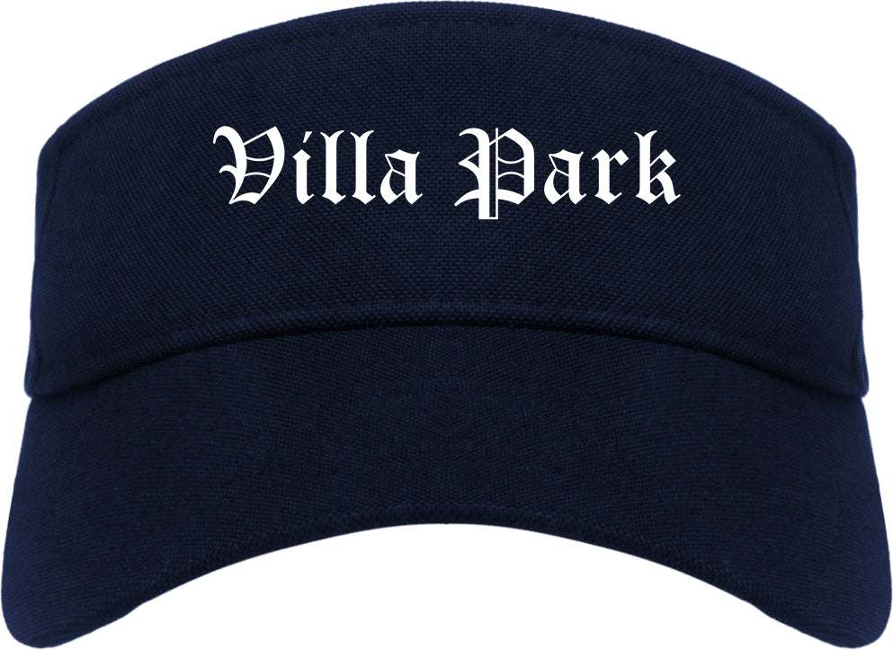 Villa Park California CA Old English Mens Visor Cap Hat Navy Blue