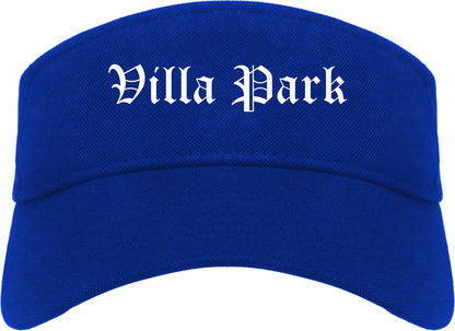 Villa Park California CA Old English Mens Visor Cap Hat Royal Blue