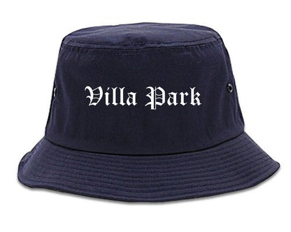 Villa Park Illinois IL Old English Mens Bucket Hat Navy Blue