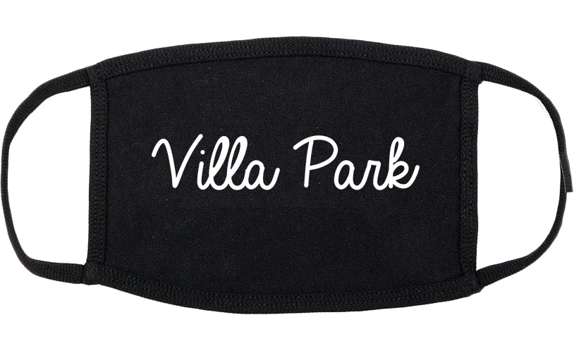Villa Park Illinois IL Script Cotton Face Mask Black