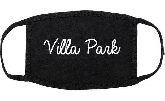 Villa Park Illinois IL Script Cotton Face Mask Black
