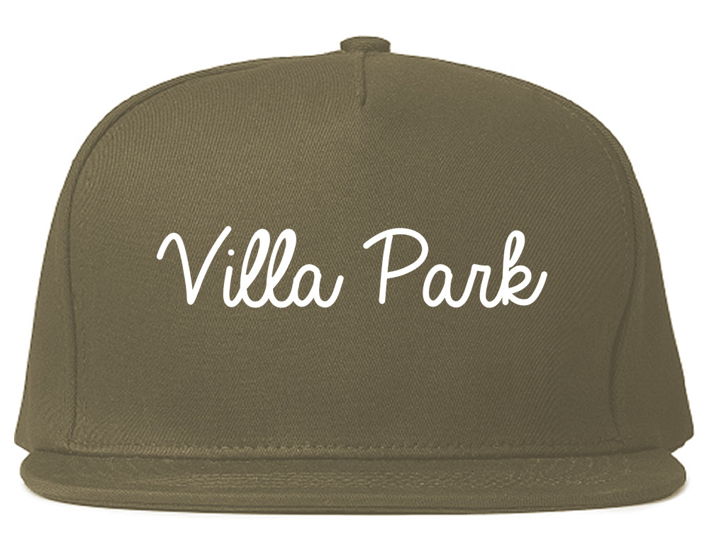 Villa Park Illinois IL Script Mens Snapback Hat Grey
