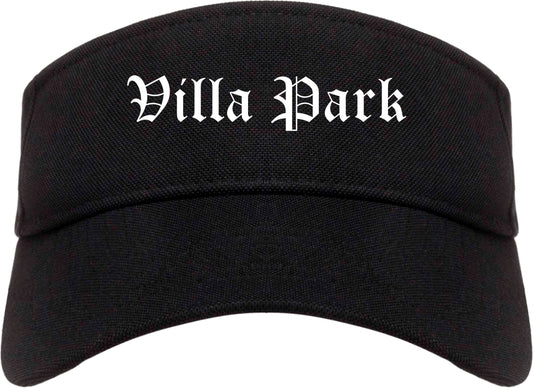 Villa Park Illinois IL Old English Mens Visor Cap Hat Black
