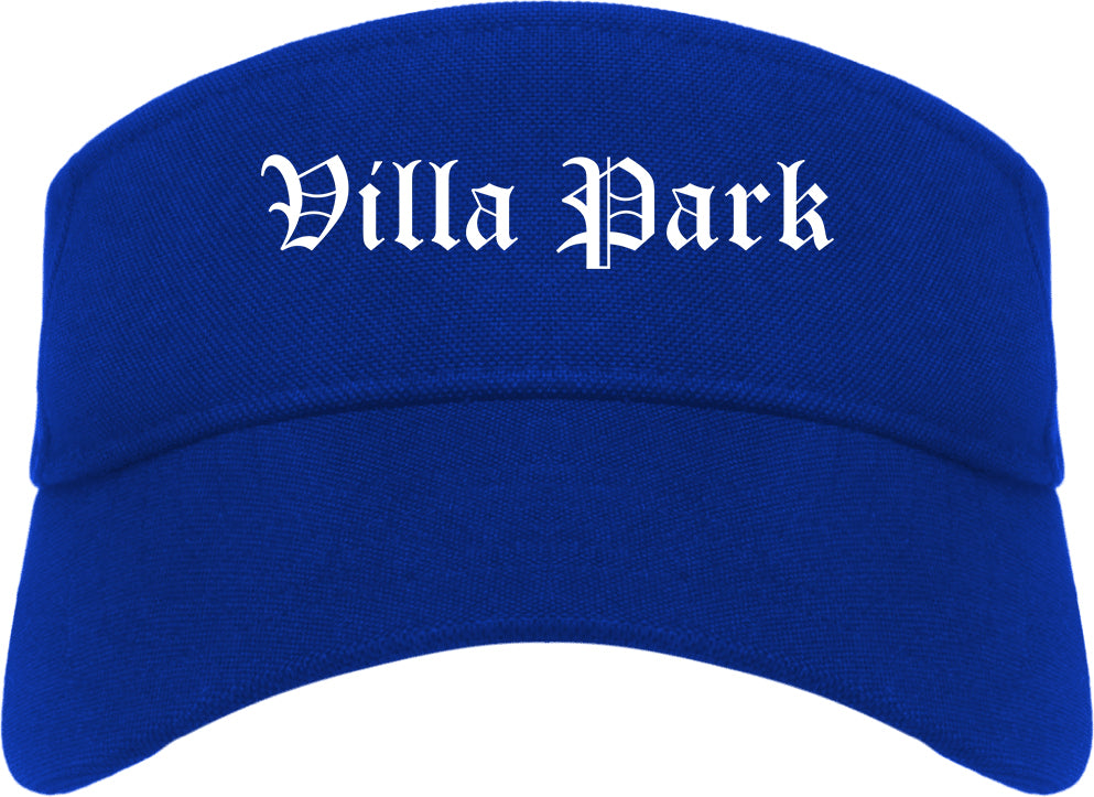 Villa Park Illinois IL Old English Mens Visor Cap Hat Royal Blue