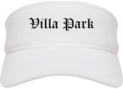 Villa Park Illinois IL Old English Mens Visor Cap Hat White